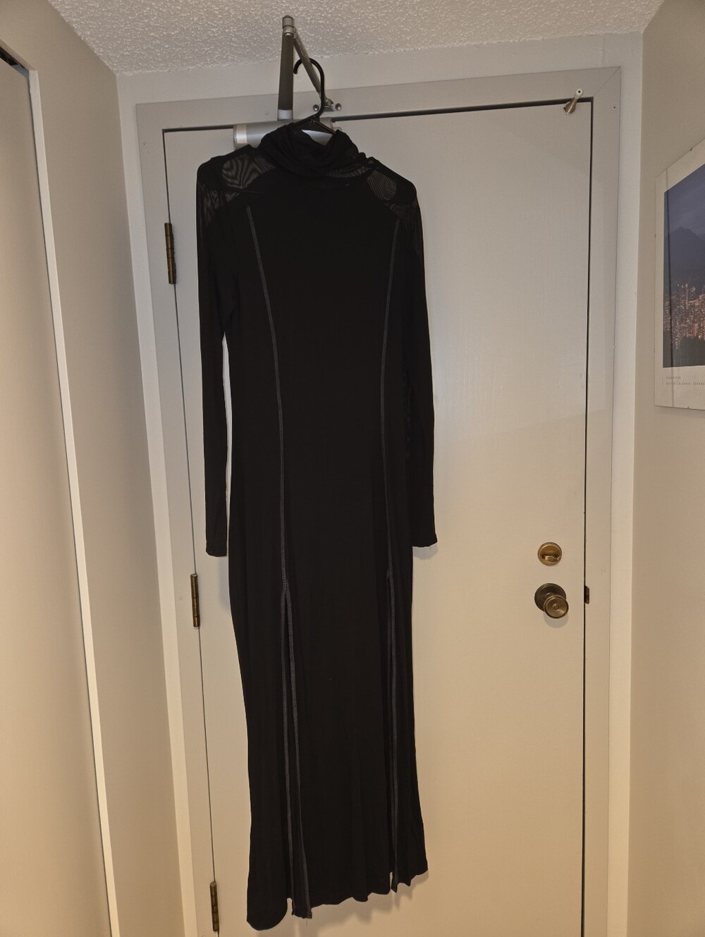 Sz M Killstar Long Bodycon Dress With Sheer Panels